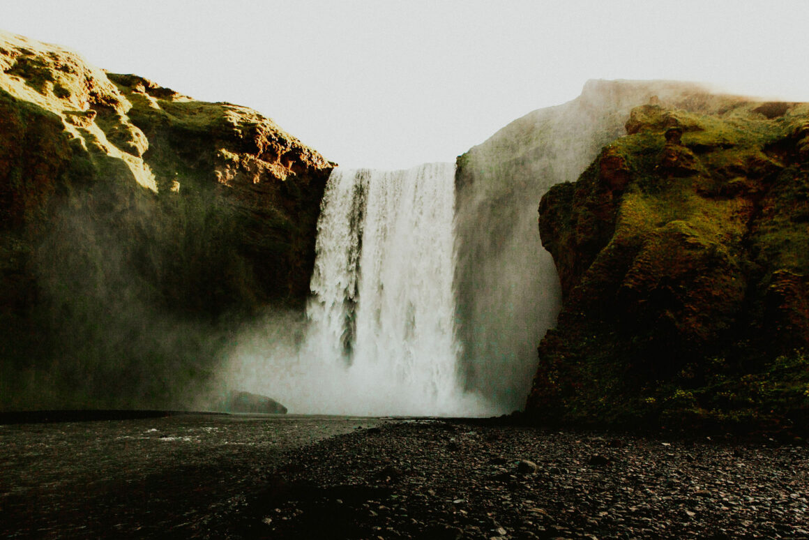 Waterfall on mountain