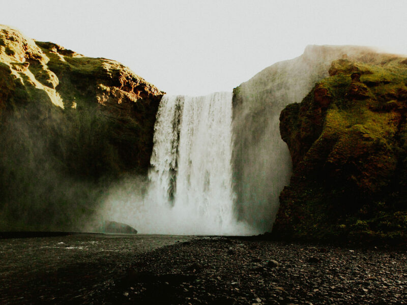 Waterfall on mountain